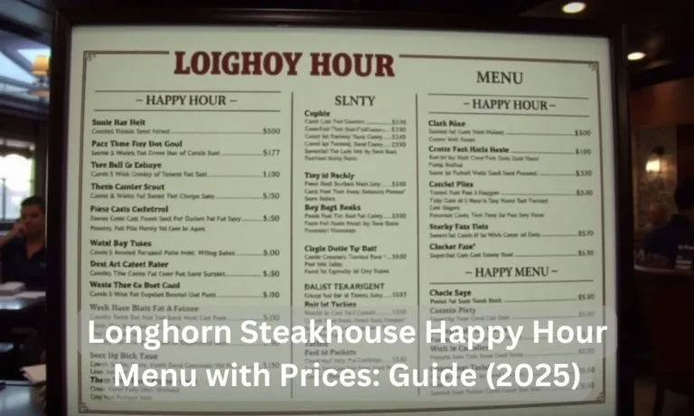 Longhorn Steakhouse Happy Hour Menu with Prices