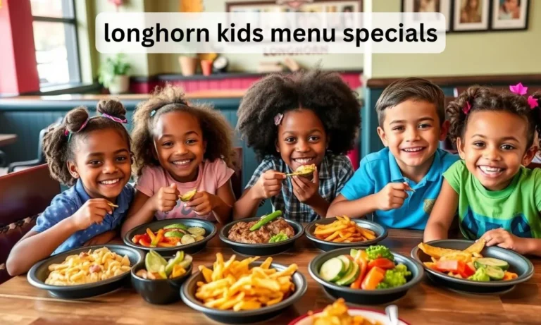 longhorn kids menu specials